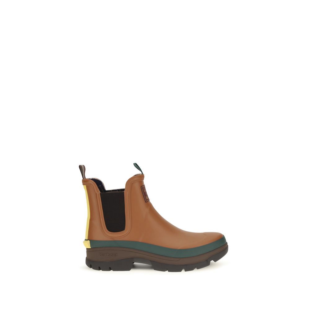 Brown Rubber Chelsea Boots