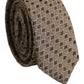 Brown Patterned Wool Adjustable Necktie Men Accessory Tie