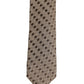 Brown Patterned Wool Adjustable Necktie Men Accessory Tie