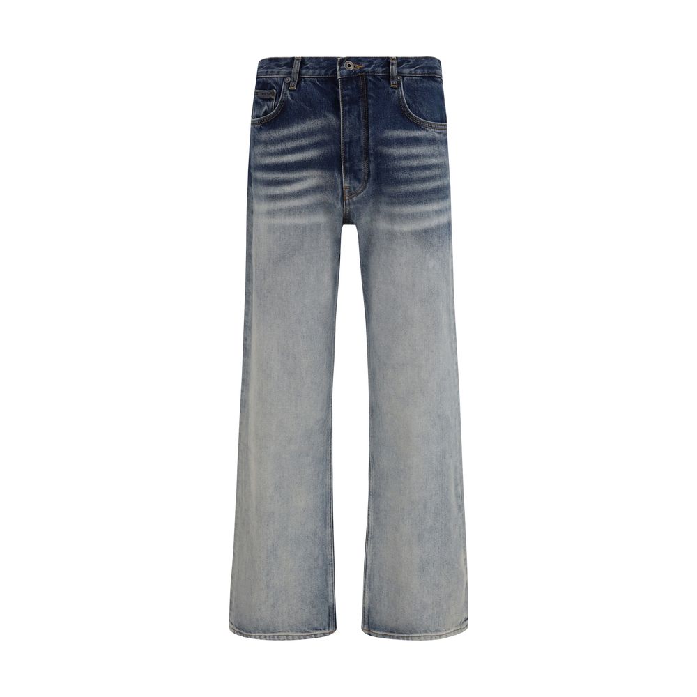 Gray Cotton Slim Fit Jeans