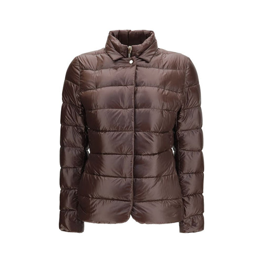 Brown Polyamide Full-Length Jacket