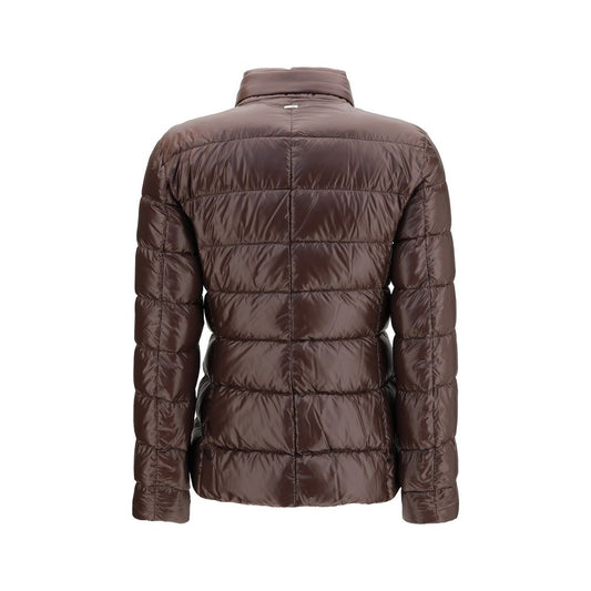 Brown Polyamide Full-Length Jacket