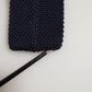 Dark Blue Textured Knitted Adjustable Necktie Accessory Tie