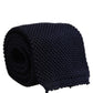 Dark Blue Textured Knitted Adjustable Necktie Accessory Tie