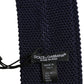 Dark Blue Textured Knitted Adjustable Necktie Accessory Tie