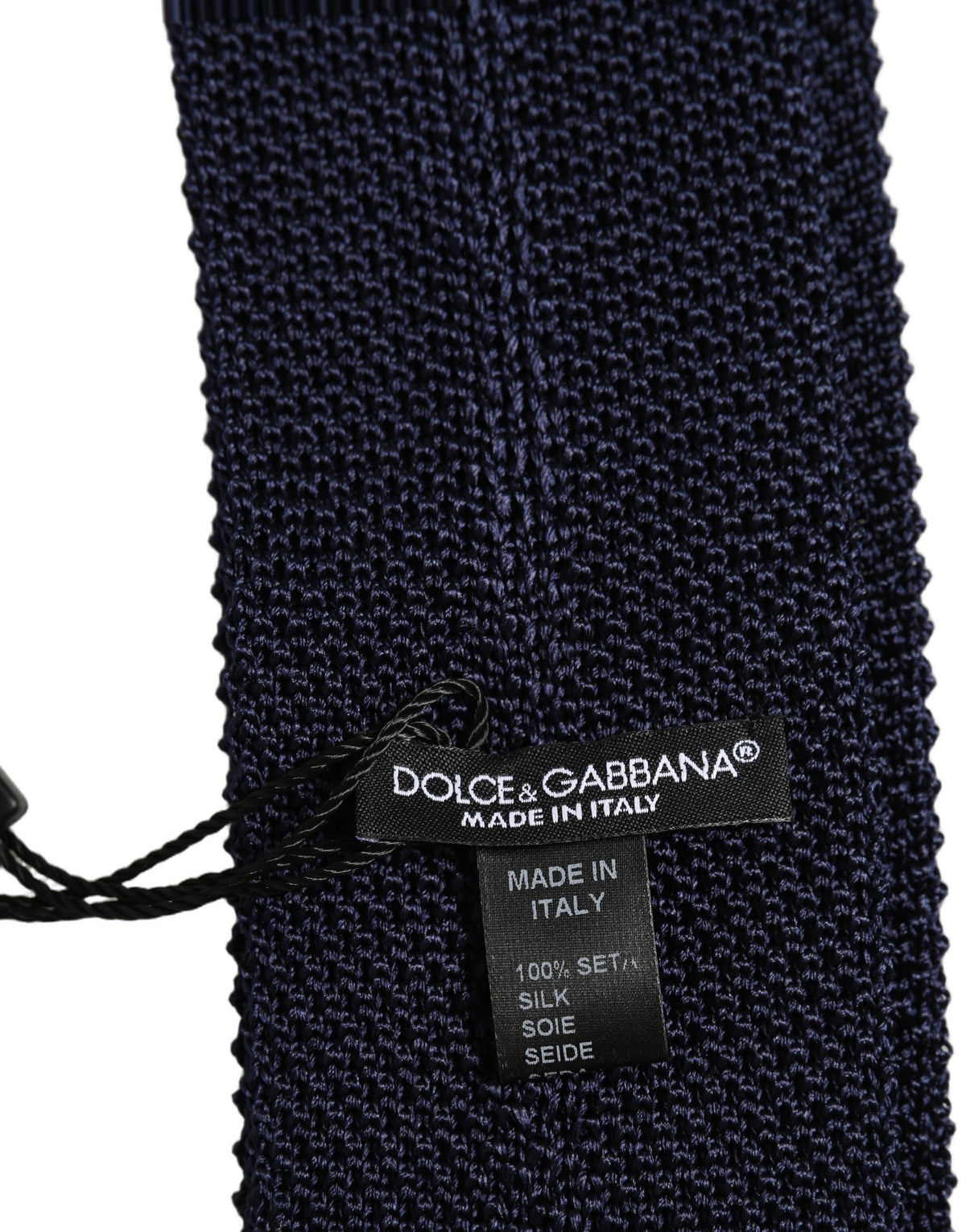 Dark Blue Textured Knitted Adjustable Necktie Accessory Tie