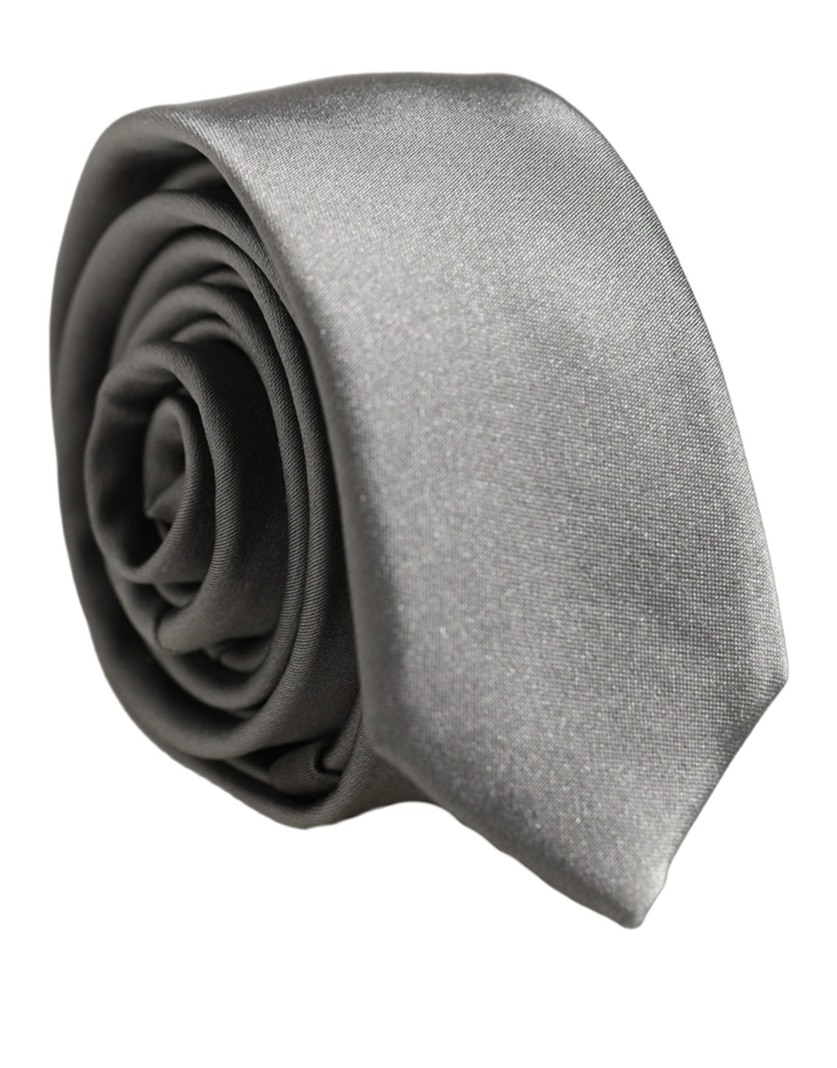 Gray Satin 100% Silk Adjustable Tied Men Necktie Tie