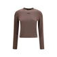 Brown Cotton Long Sleeve T-Shirt