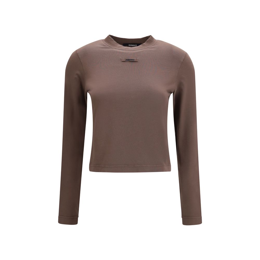 Brown Cotton Long Sleeve T-Shirt