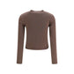 Brown Cotton Long Sleeve T-Shirt