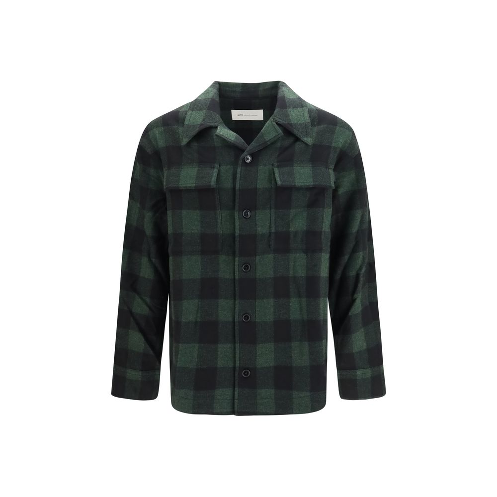 Bicolor Wool Oves Aries Pattern Shirt