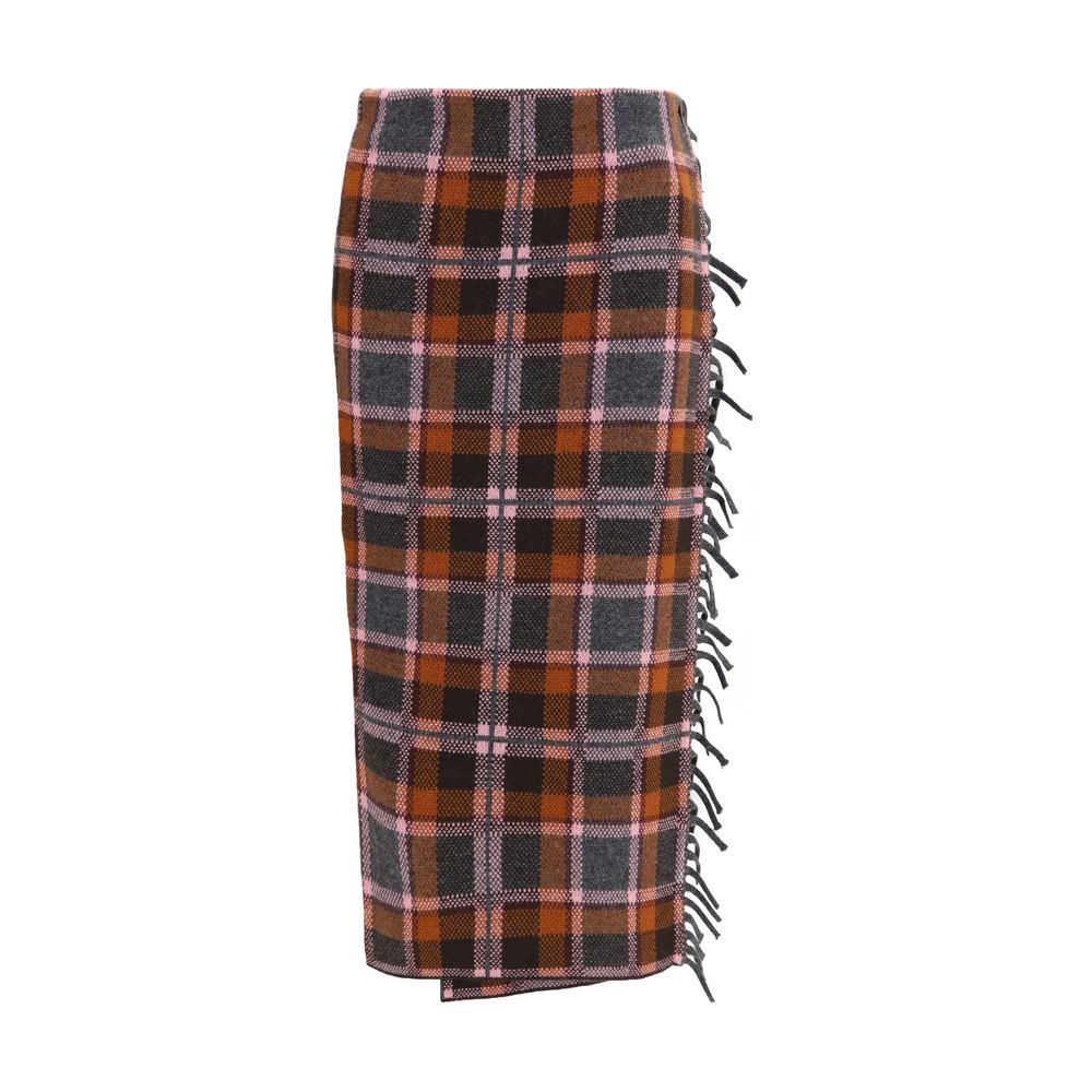 Brown Wool Oves Aries Midi Skirt