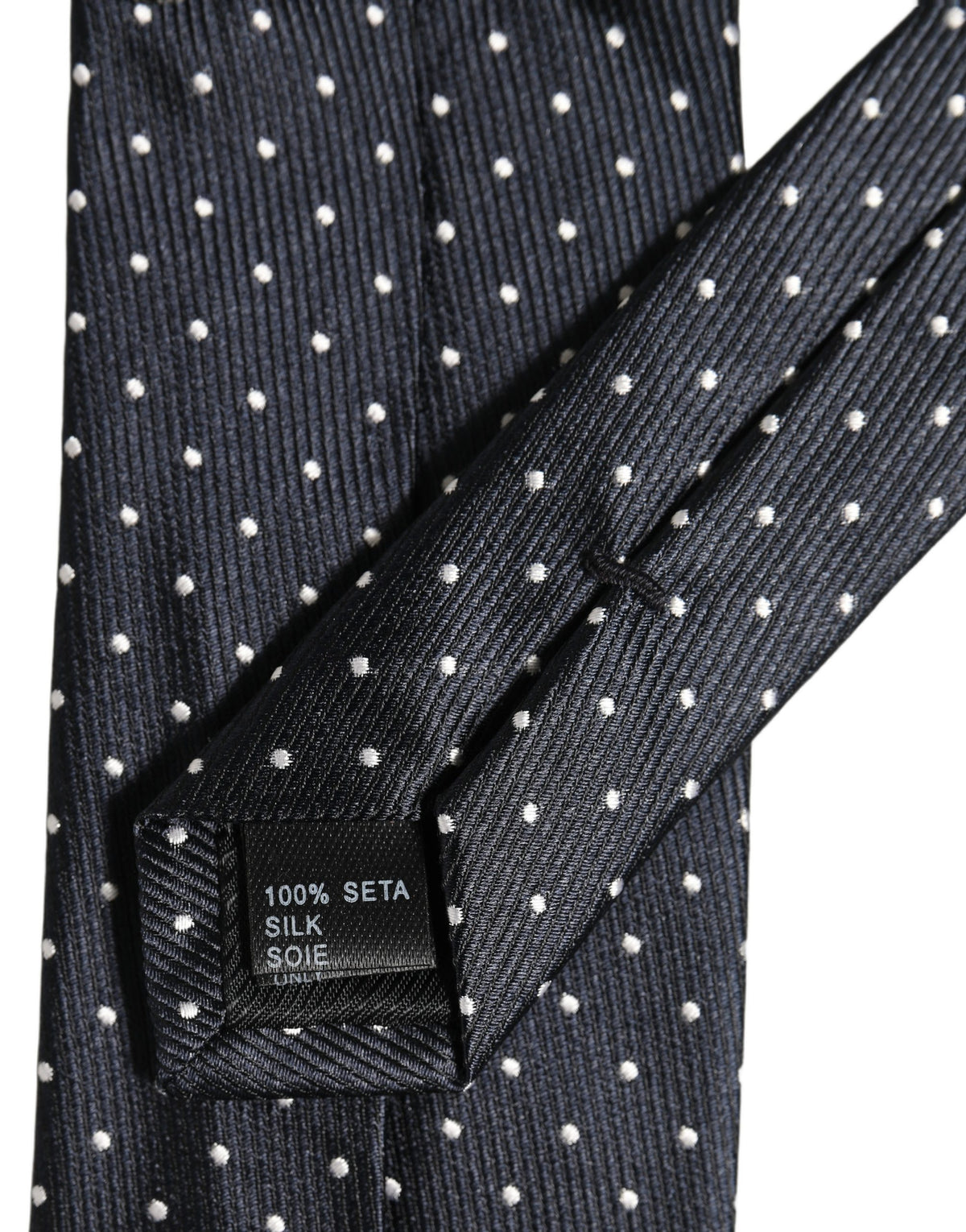 Dark Blue Polka Dot Silk Adjustable Necktie Accessory Tie