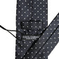 Dark Blue Polka Dot Silk Adjustable Necktie Accessory Tie