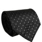 Black Jacquard Silk Adjustable Men Necktie Accessory Tie