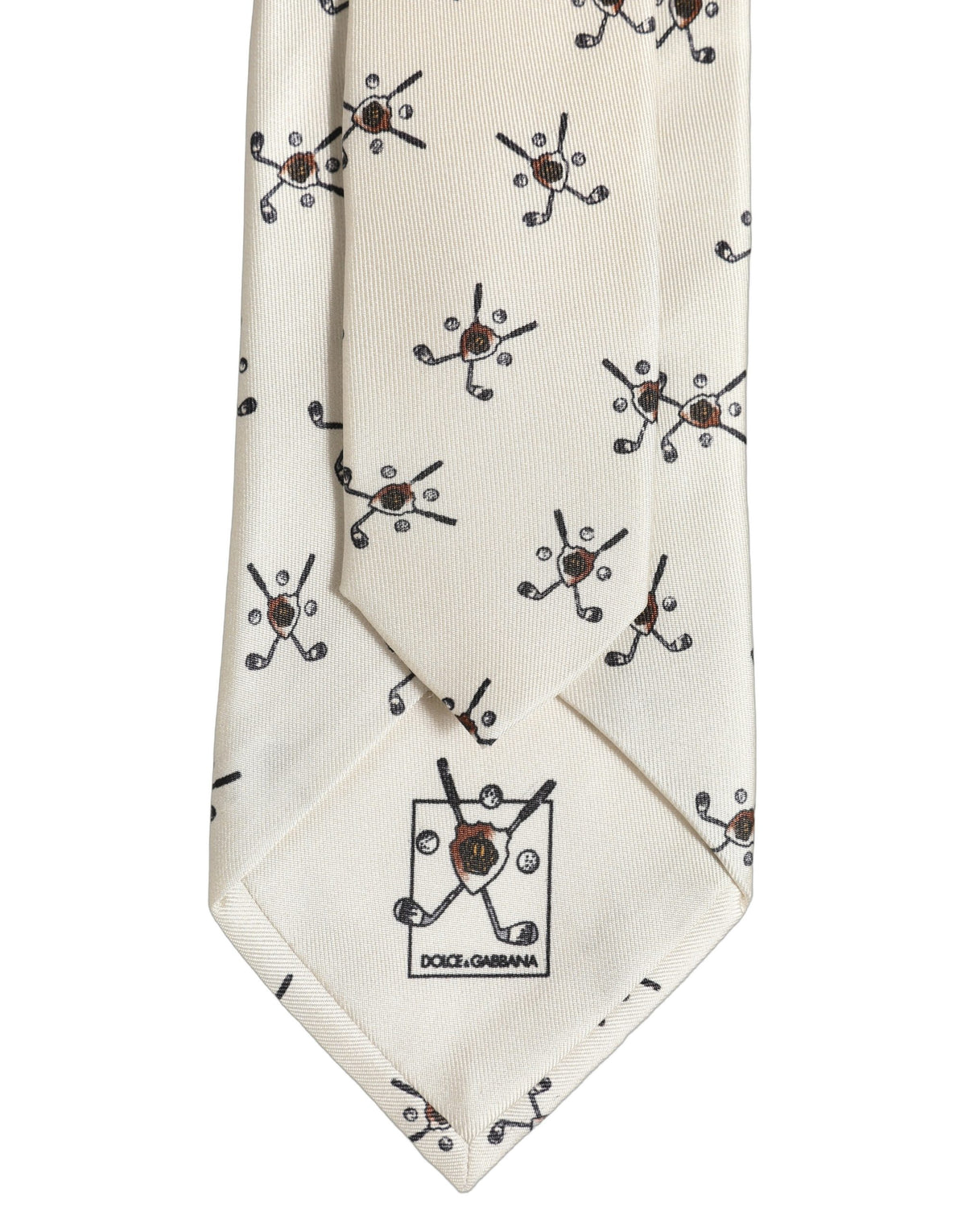 Off White Printed Silk Adjustable Necktie Accessory  Tie