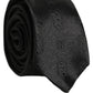 Black Silk Jacquard Adjustable Men Necktie Accessory Tie