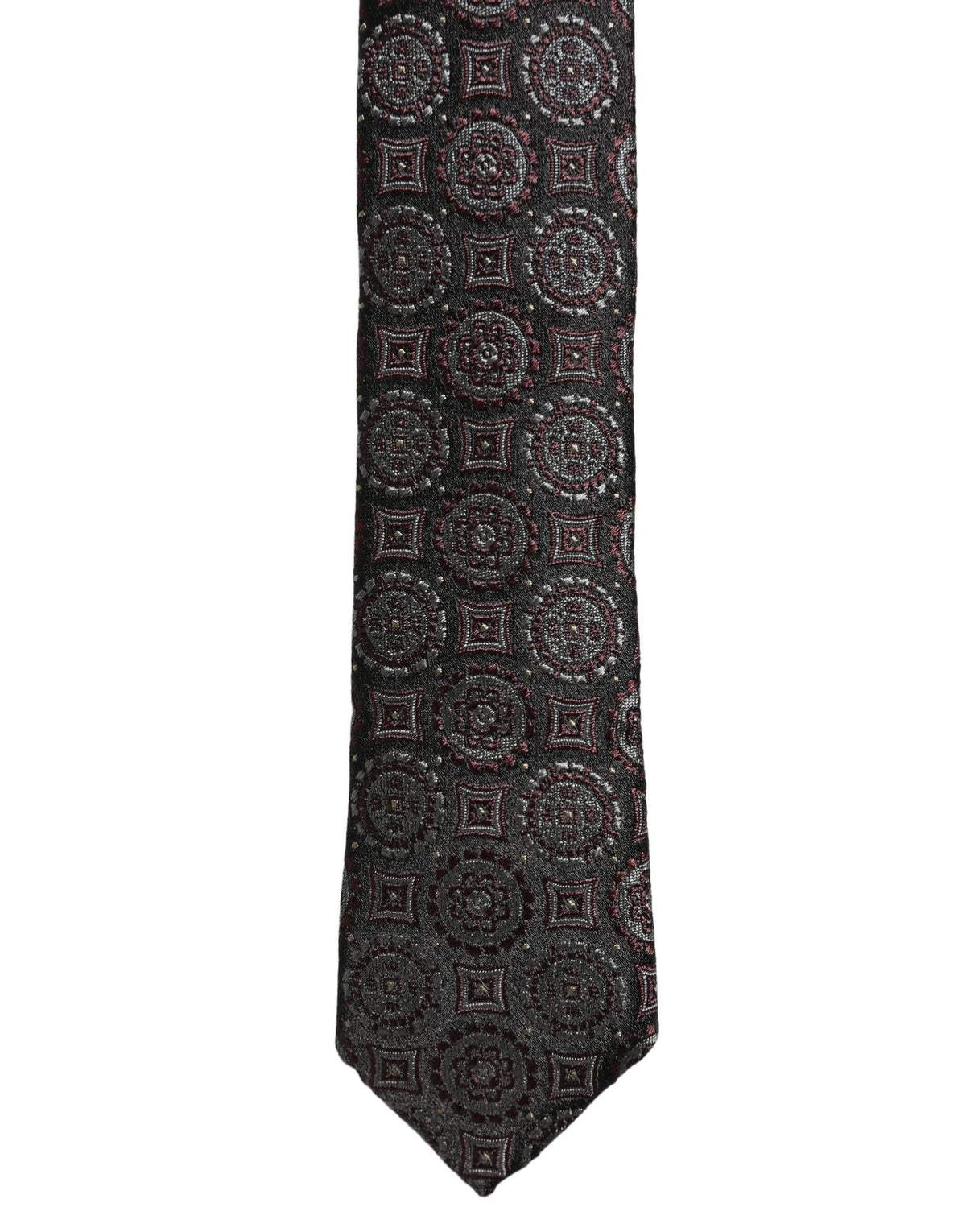 Dark Purple Geometric Adjustable Necktie Accessory Tie