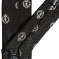 Black Crest Emblem Silk Adjustable Necktie Accessory Tie