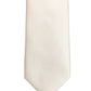 Cream Satin 100% Silk Adjustable Tied Men Necktie Tie