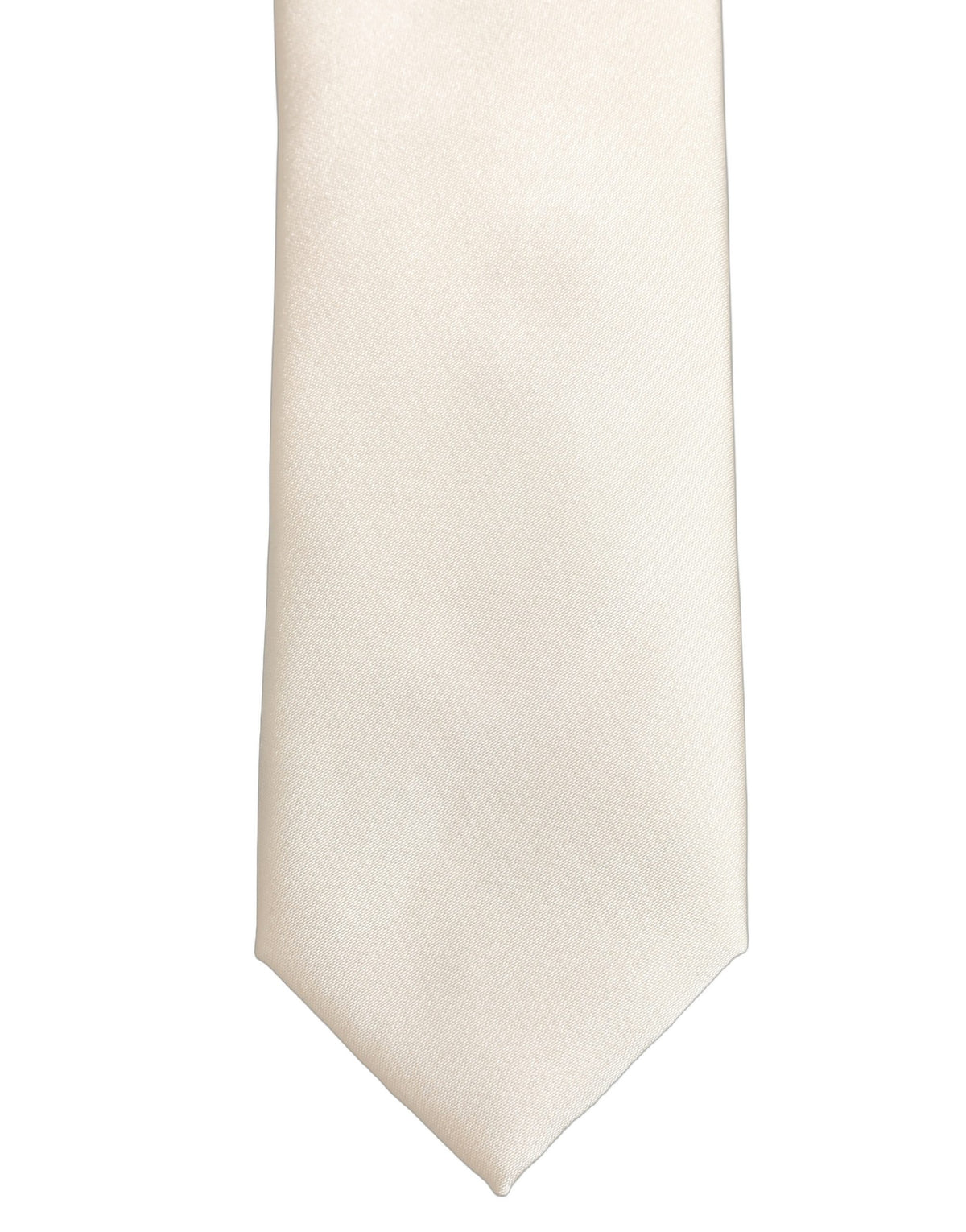 Cream Satin 100% Silk Adjustable Tied Men Necktie Tie