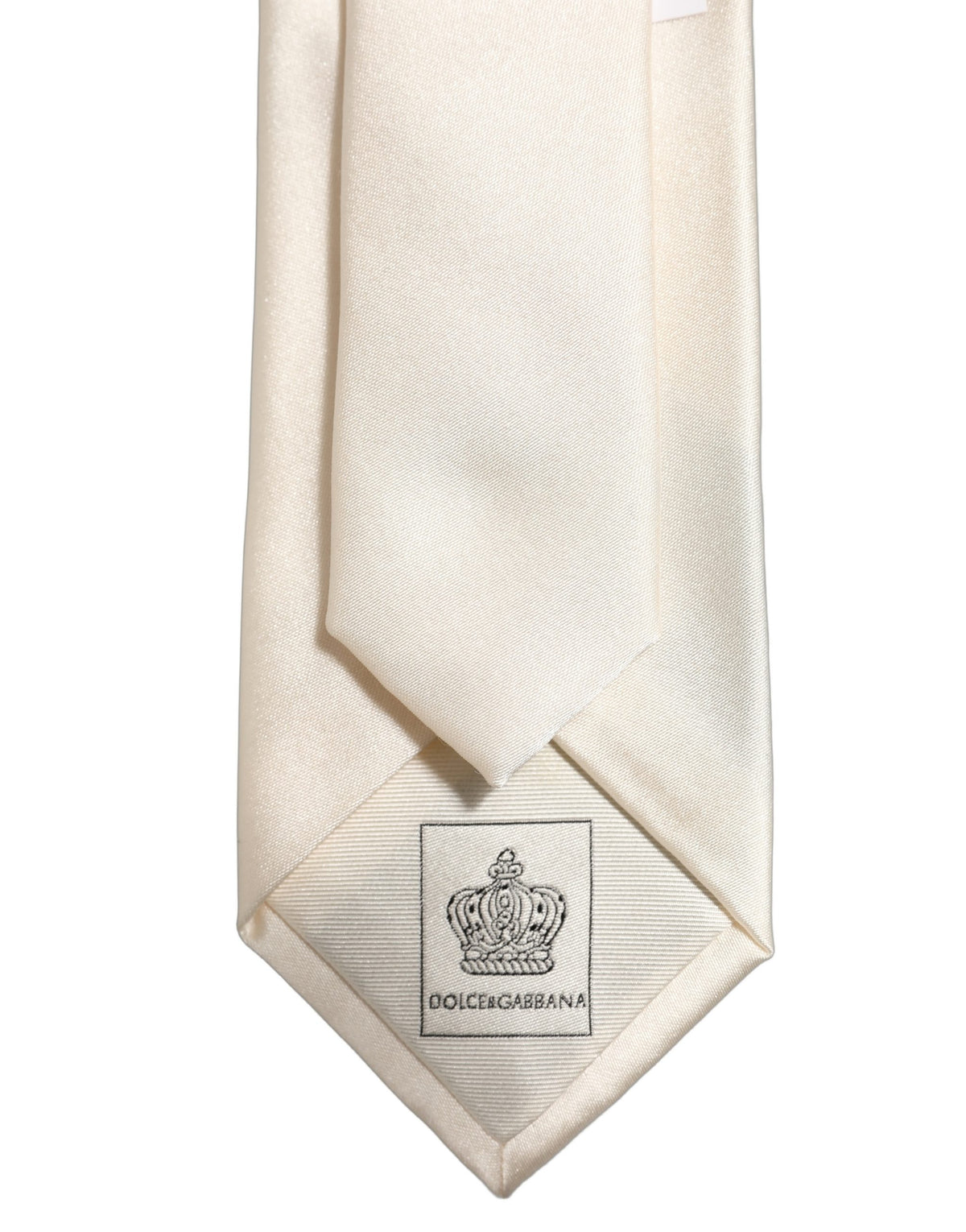 Cream Satin 100% Silk Adjustable Tied Men Necktie Tie