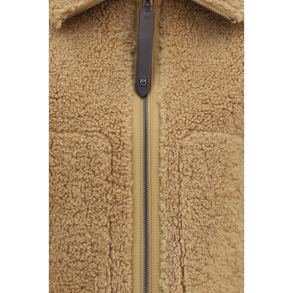 Beige Polyester Shell Jacket