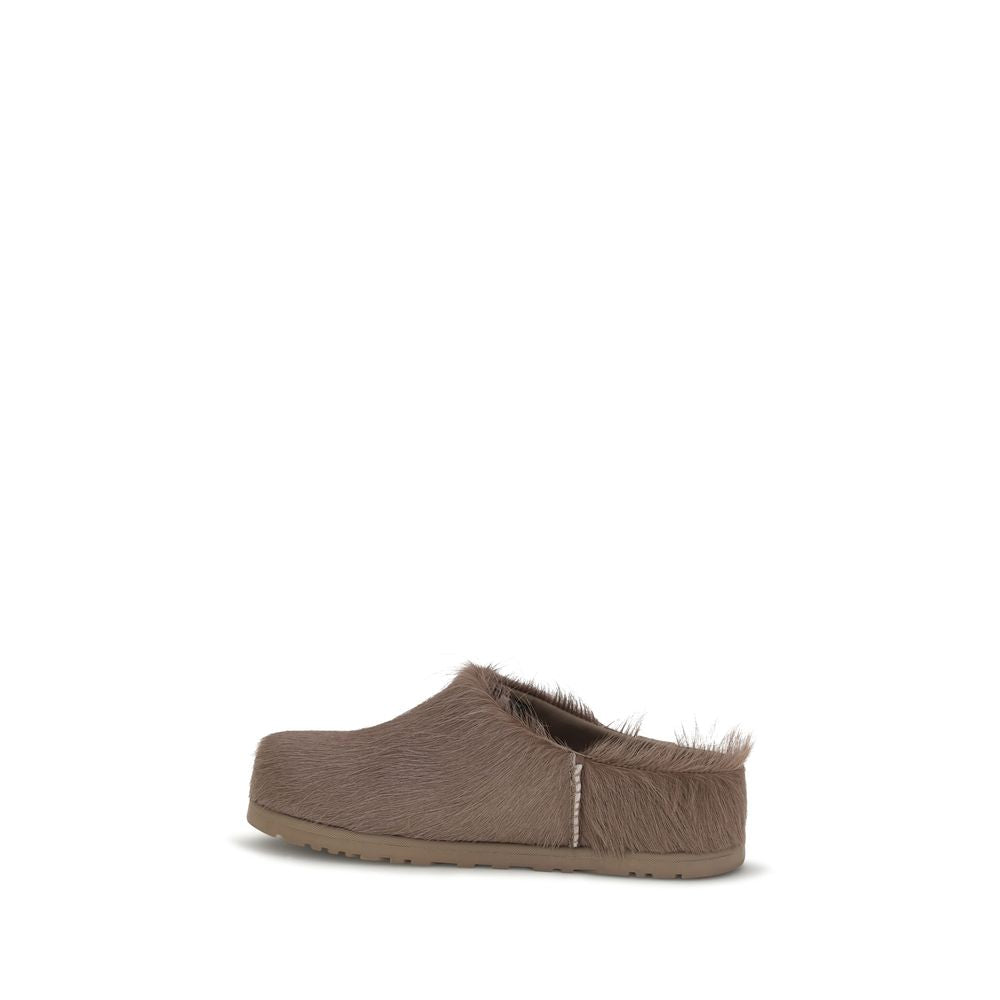 Brown Nubuc Leather Clogs