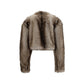 Gray Polyester Full-Length Jacket