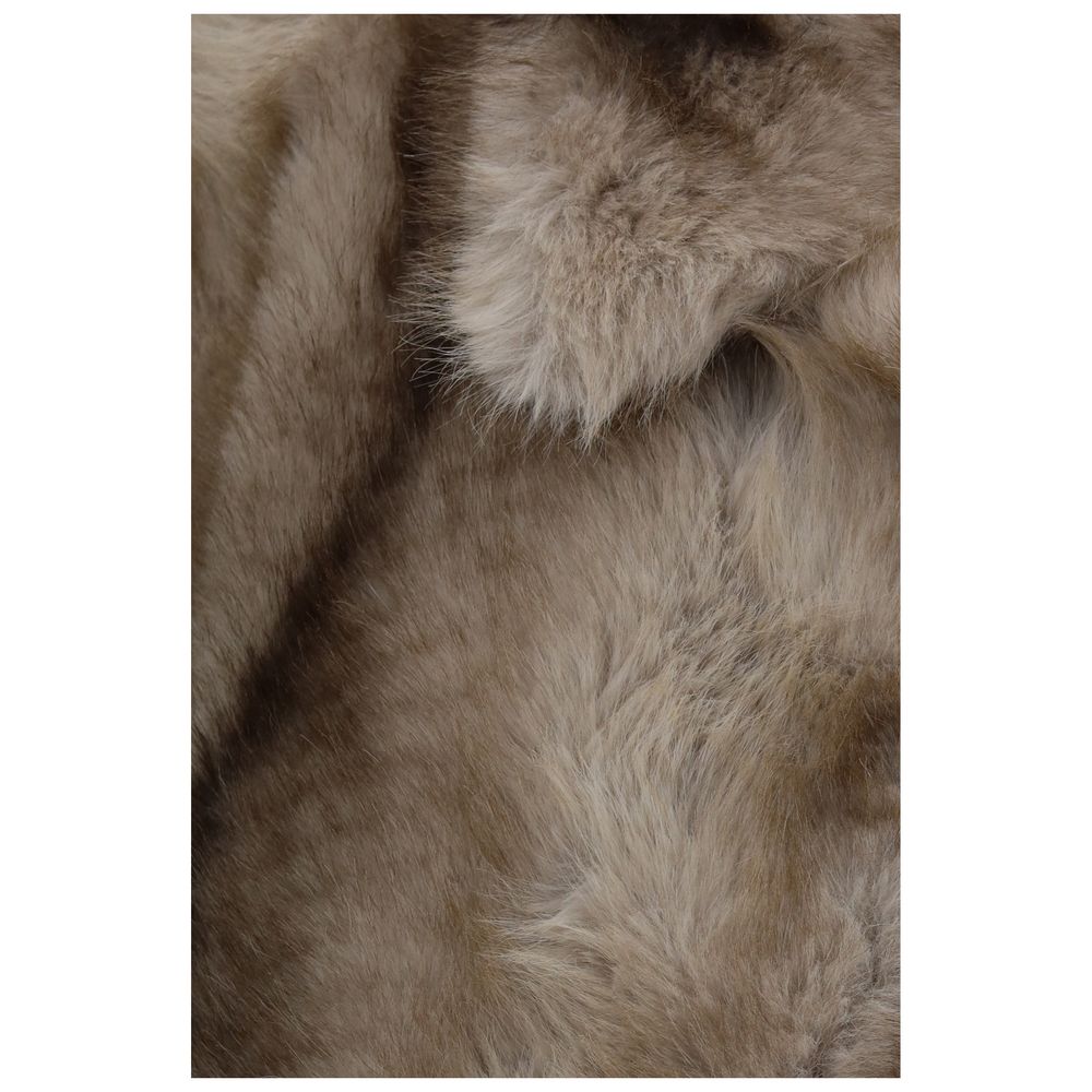 Gray Polyester Full-Length Jacket