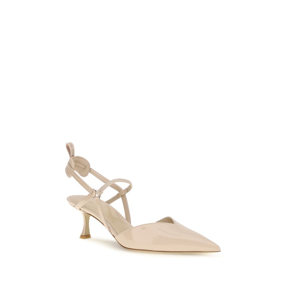 Beige Calf Leather Bos Taurus Pumps