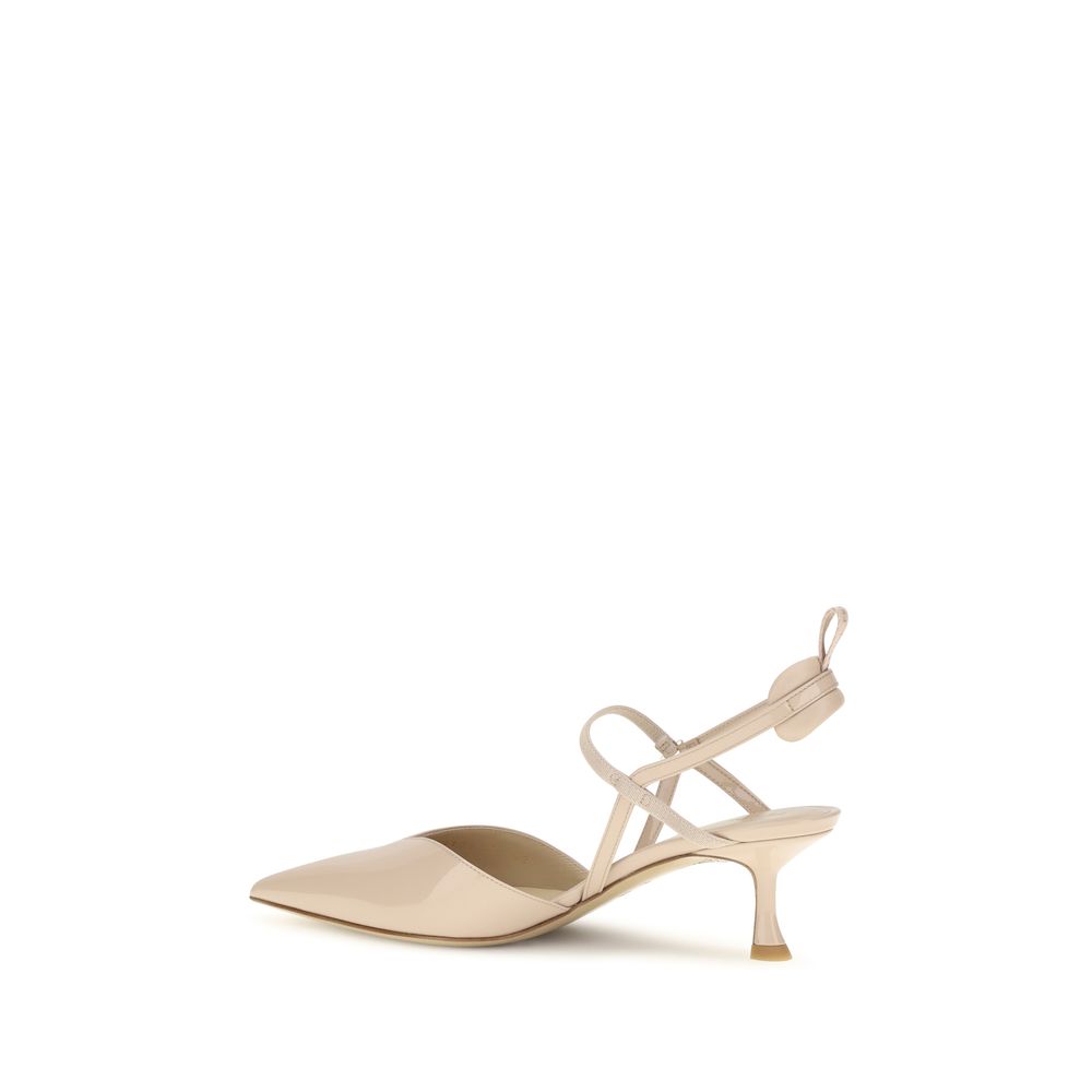 Beige Calf Leather Bos Taurus Pumps