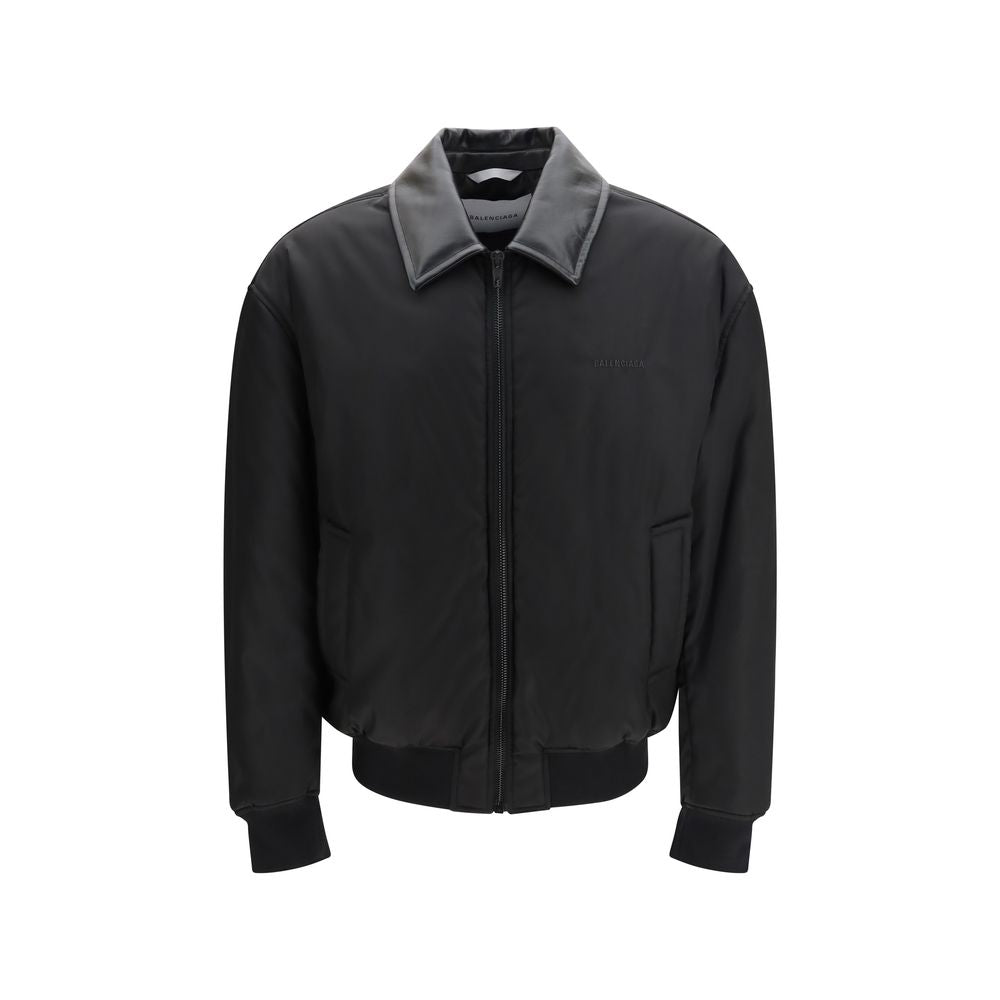 Black Nylon Bomber