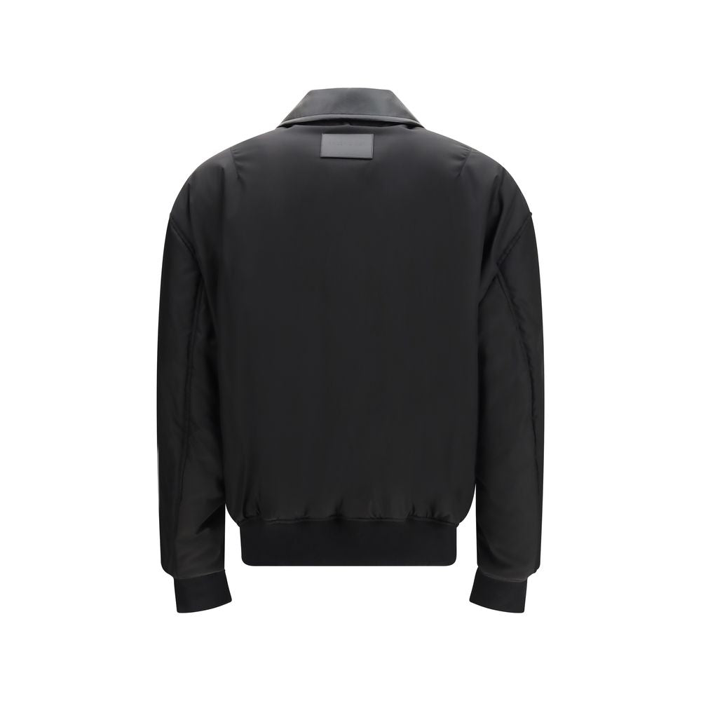 Black Nylon Bomber