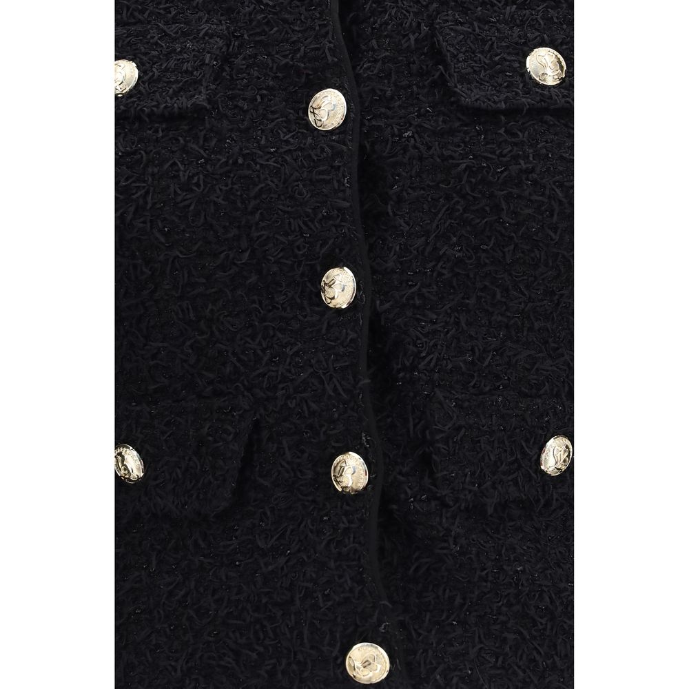 Black Viscose Shell Jacket