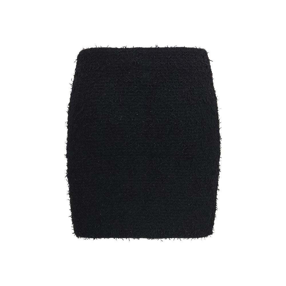 Black Viscose Mini Skirt