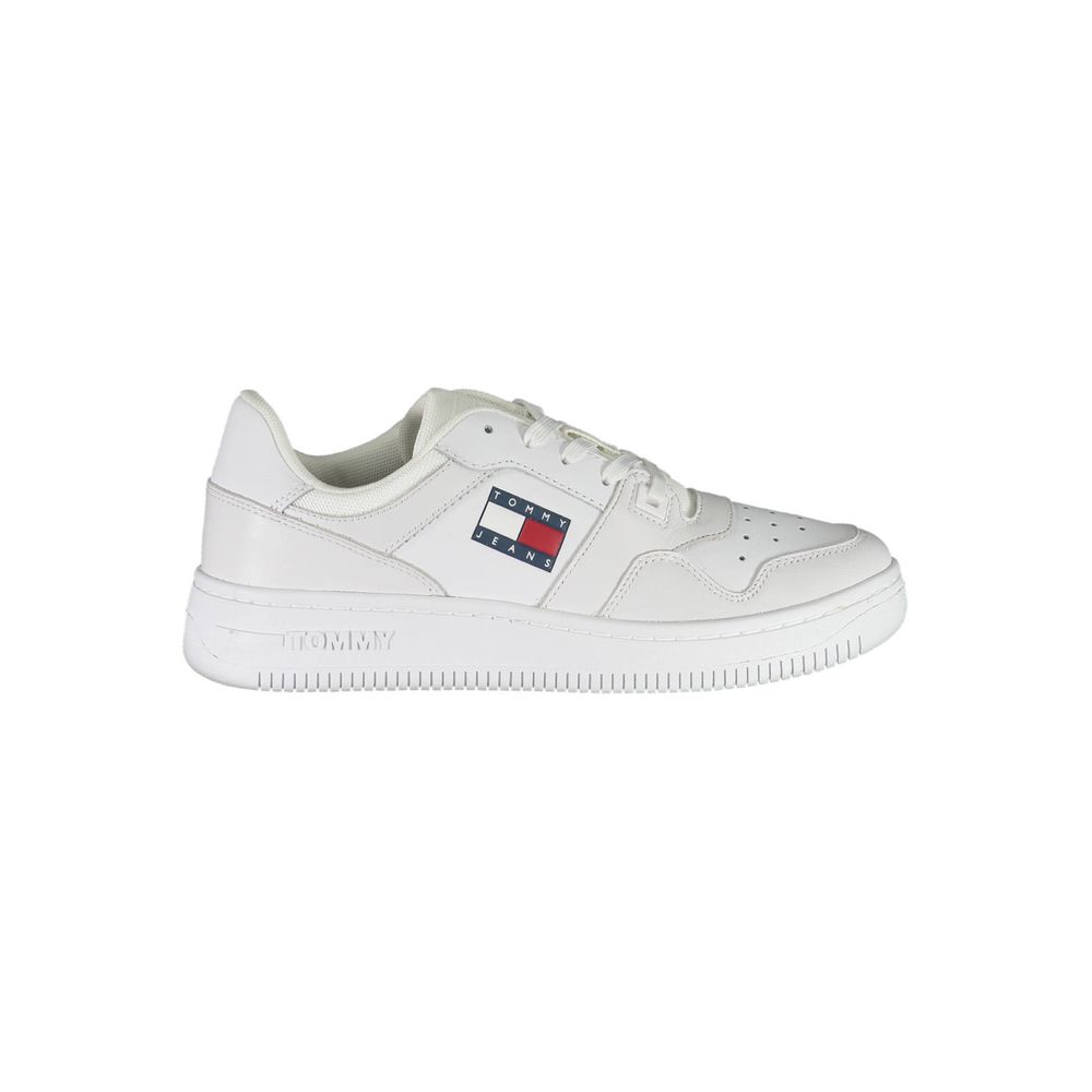 White Polyester Women's Sneaker