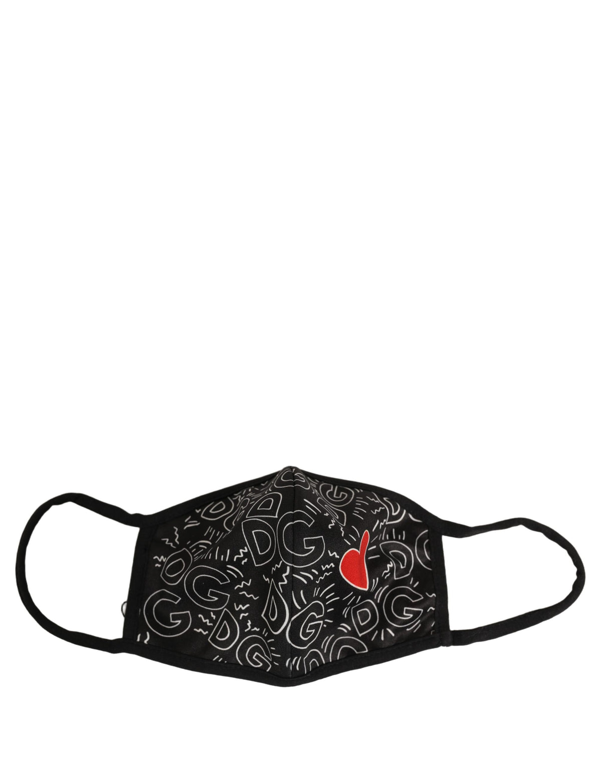 Black Heart DG Logo Monogram Elastic Ear Strap Face Mask