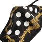 Black Baroque Print Polka Dot Elastic Ear Strap Face Mask