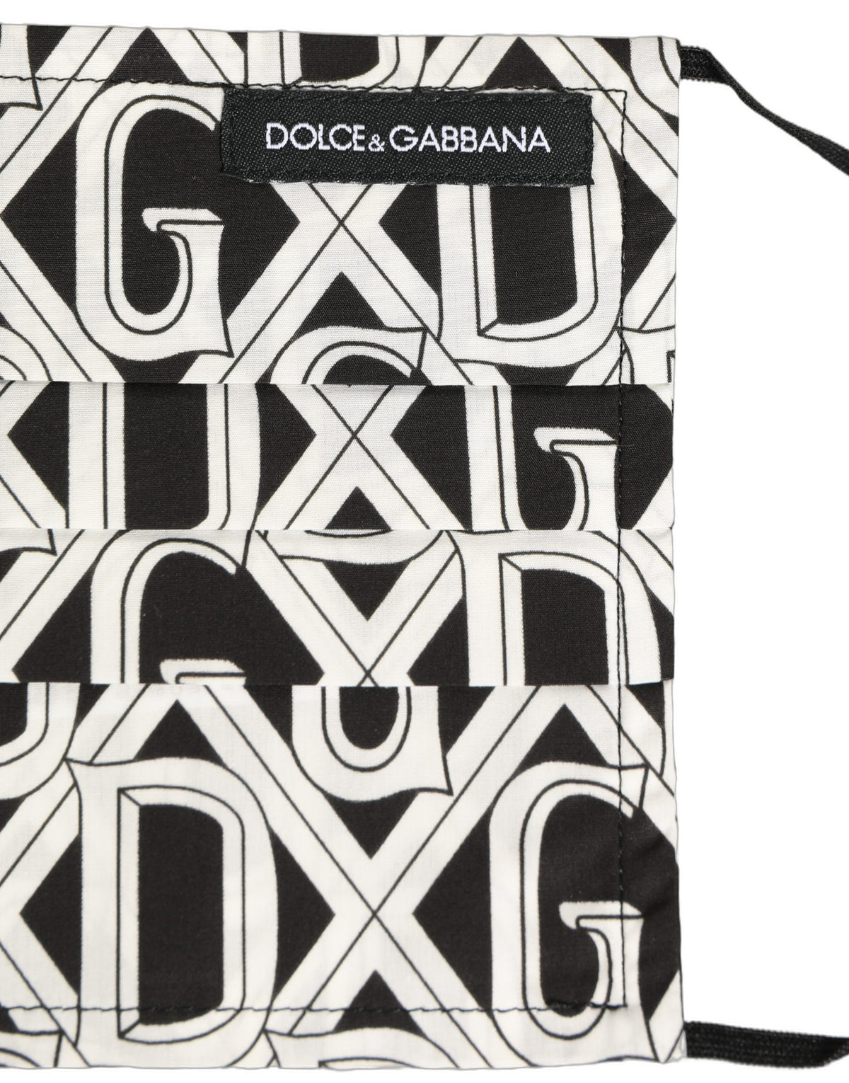 Black White DG Logo Monogram Elastic Ear Strap Face Mask