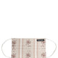 Beige Floral Print Pleated Elastic Ear Strap Face Mask