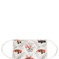 White Floral Cotton Pleated Elastic Ear Strap Face Mask