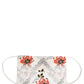 White Floral Cotton Pleated Elastic Ear Strap Face Mask