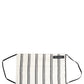 White Black Pinstripe Pleated Elastic Ear Strap Face Mask