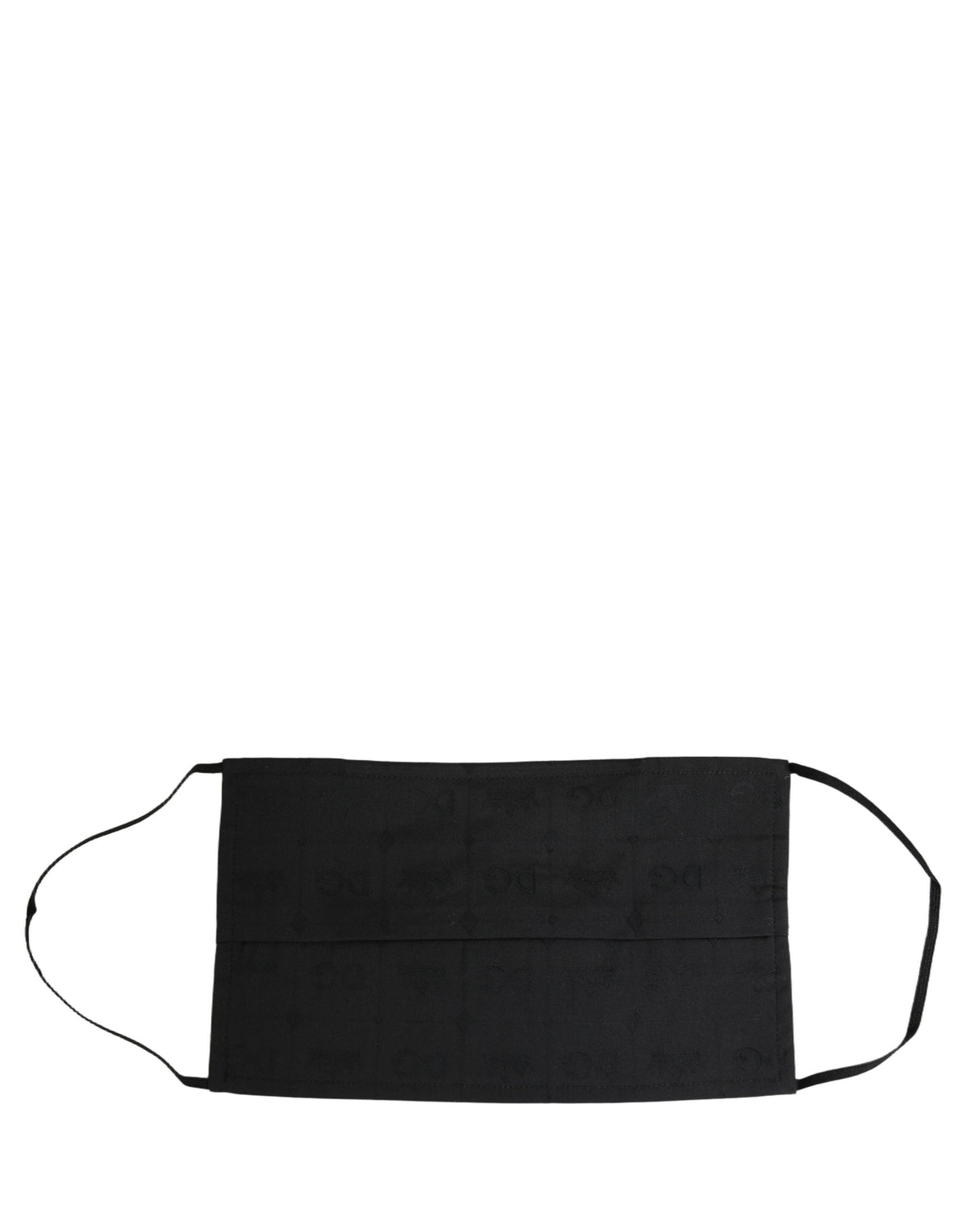 Black 100% Cotton Pleated Elastic Ear Strap Face Mask