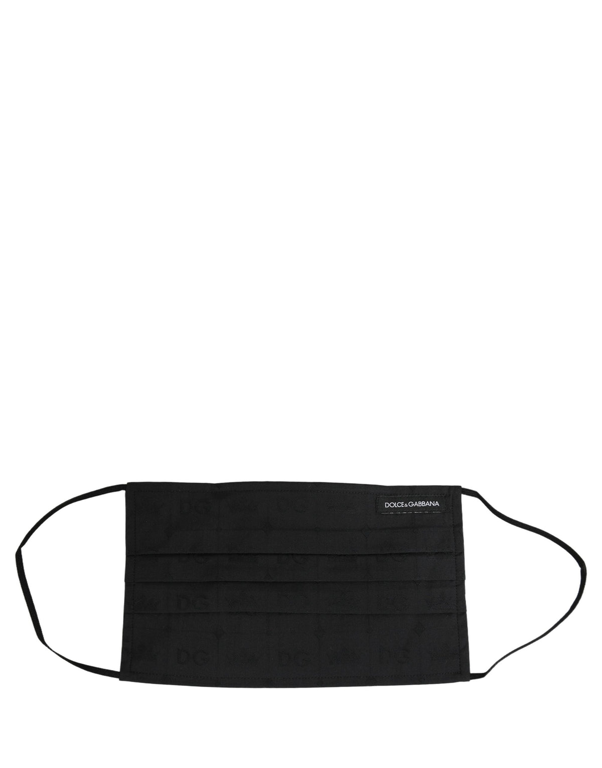 Black 100% Cotton Pleated Elastic Ear Strap Face Mask