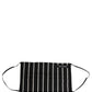 Black White Pinstripe Pleated Elastic Ear Strap Face Mask
