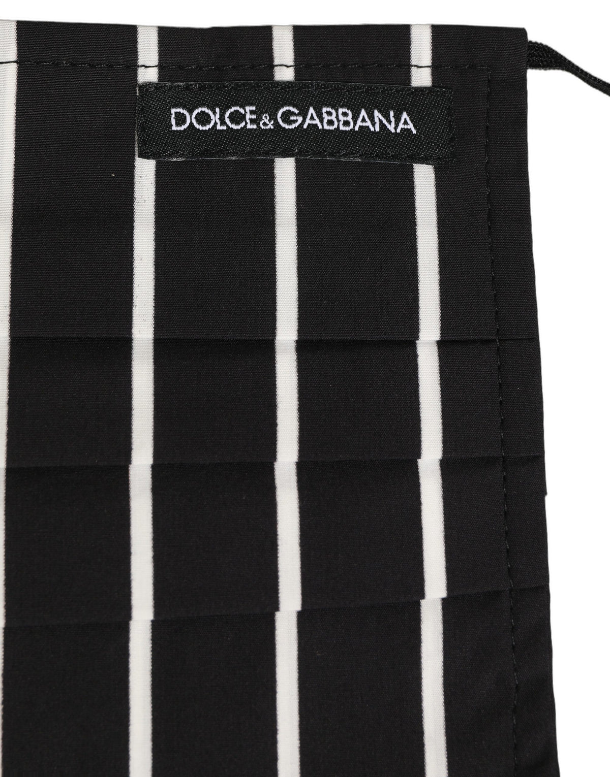 Black White Pinstripe Pleated Elastic Ear Strap Face Mask