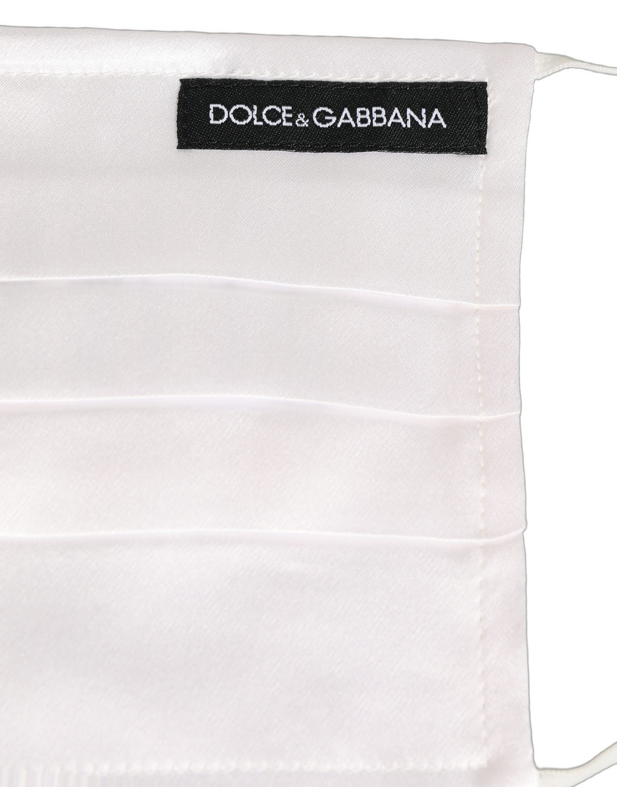 White Satin Silk Pleated Elastic Ear Strap Face Mask