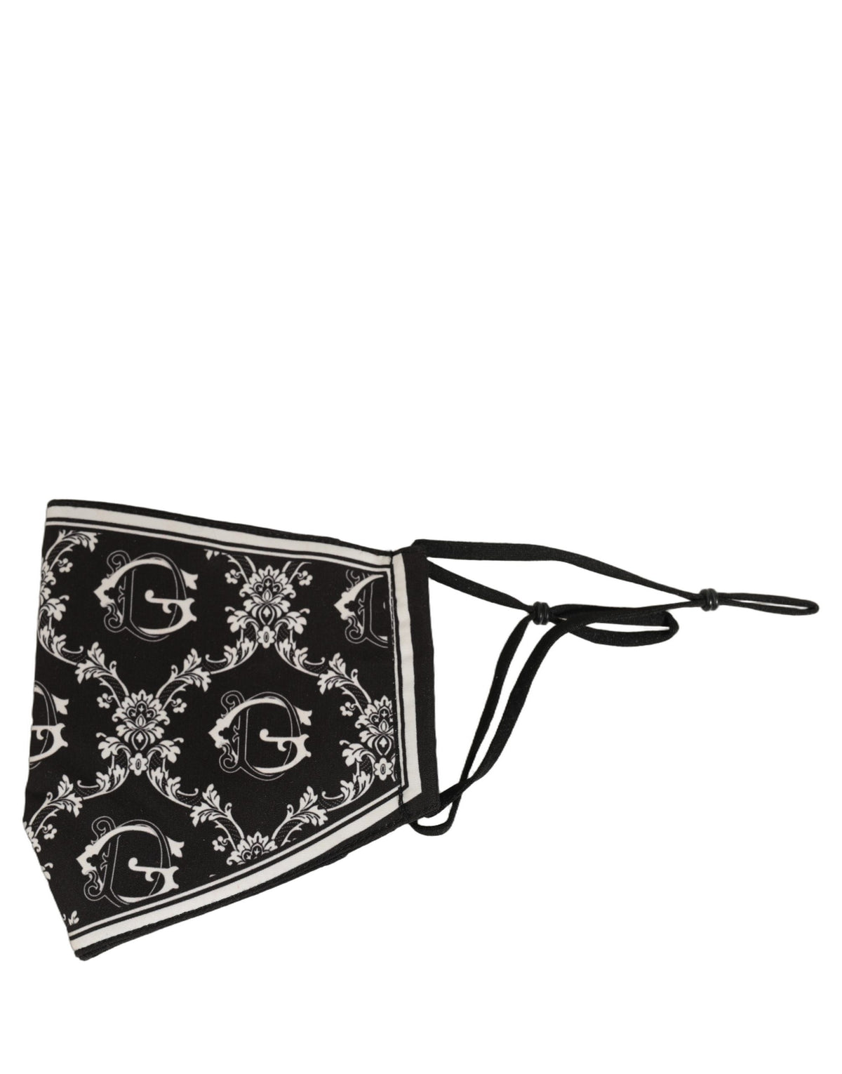 Black White Logo Baroque Elastic Ear Strap Face Mask
